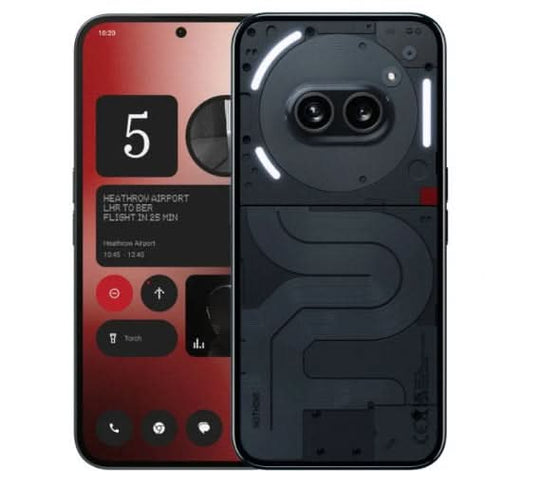 هاتف نوثينج (2a)، شاشة 6.7 بوصة، رام 8 جيجا، تخزين 128 جيجا، شريحتين اتصال، الجيل الخامس - اسود