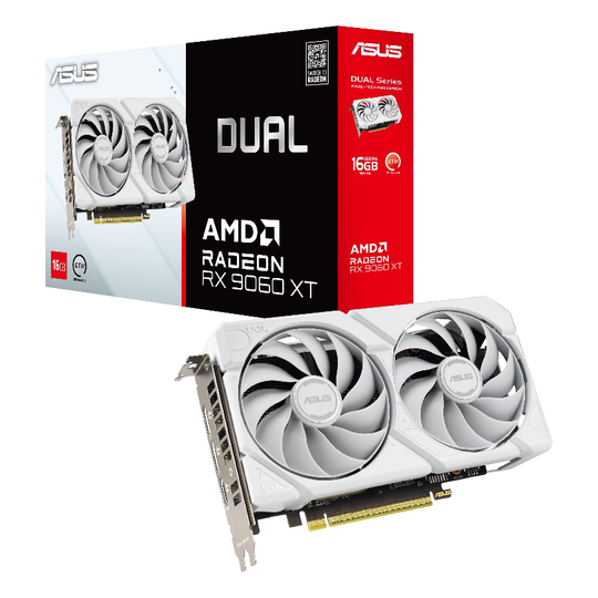 Asus Radeon RX 9060 XT Dual White 16GB GDDR6 PCI-Express Graphics Card