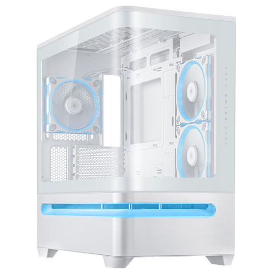 ASUS PRIME AP202 ARGB Curved Glass MicroATX Case - White