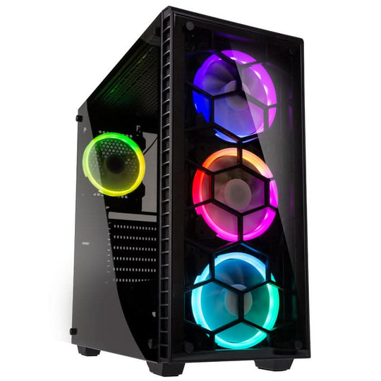 Kolink Observatory Midi Tower RGB Gaming Case - Black Tempered Glass Window