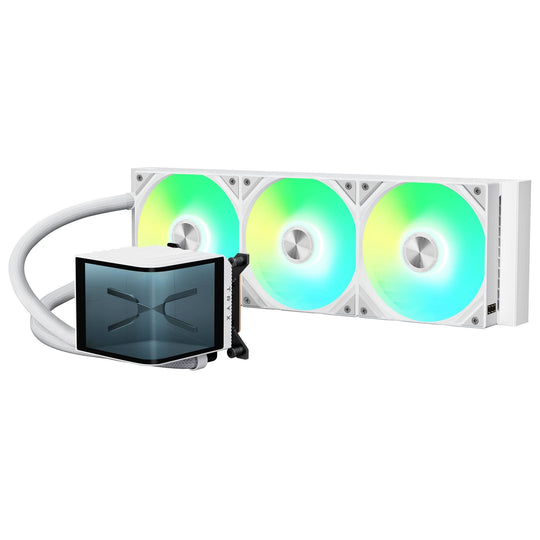 TRYX PANORAMA 360 ARGB White AIO Liquid Cooler - 360mm AMOLED Screen