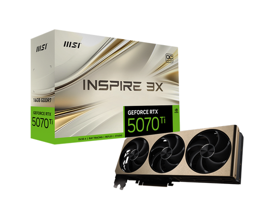 MSI GeForce RTX 5070 Ti 16G INSPIRE 3X OC 16GB GDDR7 2482 MHz