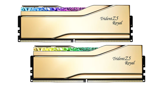 Royal RGB XMP 48GB (2x24GB) DDR5 PC5-60000C40 8000MHz Dual Channel Kit - Gold