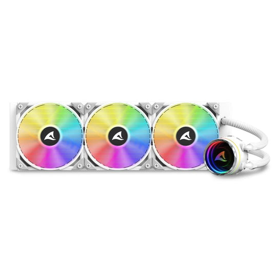 Sharkoon S90 RGB White 360mm AIO Liquid CPU Cooler - Universal