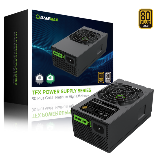 GameMax GT-450G 450W 80 Plus Gold TFX Power Supply With 80mm Black Fan