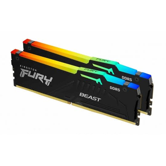 Kingston FURY Beast XMP RGB 32GB (2x16GB) DDR5 C34 6800MHz Dual Channel Kit - Black