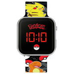 Pokemon Kids Digital Printed Black Silicone Strap Watch