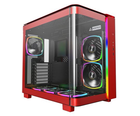 Montech KING 95 PRO Midi-Tower, Tempered Glass, ARGB - Red