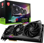 بطاقة رسومات الألعاب MSI GeForce RTX 4070 Ti GAMING X TRIO 12G - 12 جيجا GDDR6X، 2760 ميجاهرتز، PCI Express Gen 4، 192 بت، 3x DP v 1.4a، HDMI 2.1a (يدعم 4K و8K HDR)