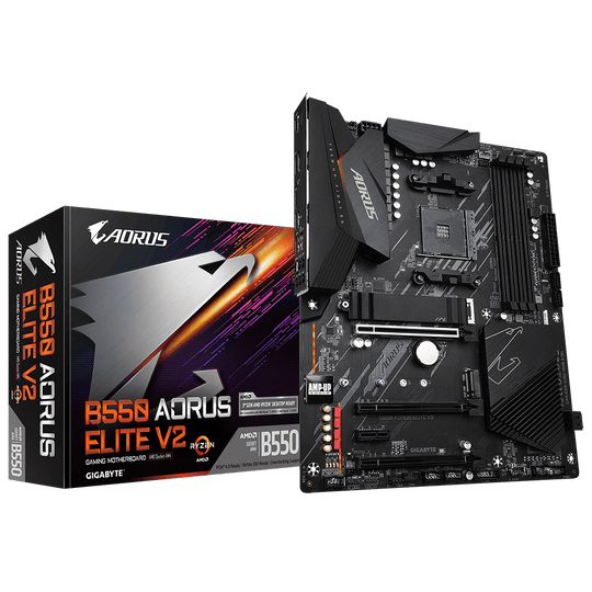Gigabyte B550 AORUS Elite V2 Socket AM4 B550 ATX Black Motherboard