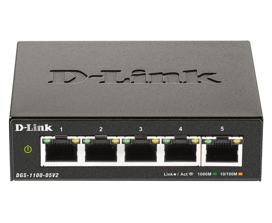 D-Link DGS-1100-05V2/E network switch Managed L2 Gigabit Ethernet (10/100/1000) Black