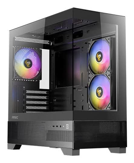 Antec CX500M ARGB Mini Tower Micro-ATX Case 270° Tempered Glass 3x120mm ARGB Fans - Black
