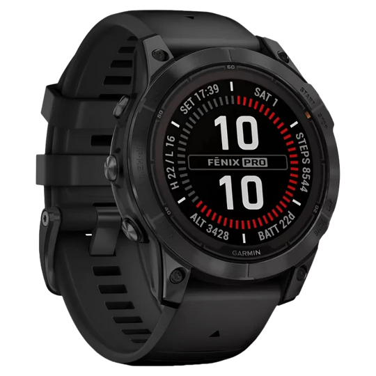 ساعة ذكية جارمن فينيكس 7 برو إصدار شمسية، باللون الأسود