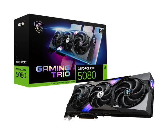 MSI Gaming Trio GeForce RTX 5080 16GB GDDR7 2625 MHz Graphics Card