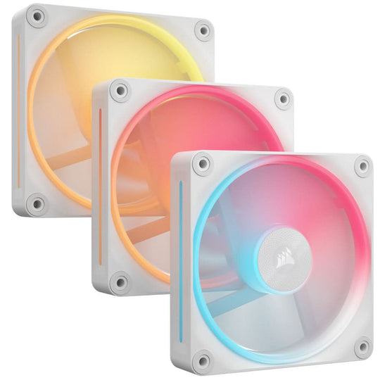 Corsair iCUE LINK LX120-R RGB 120mm PWM Reverse Fans Starter Kit - White