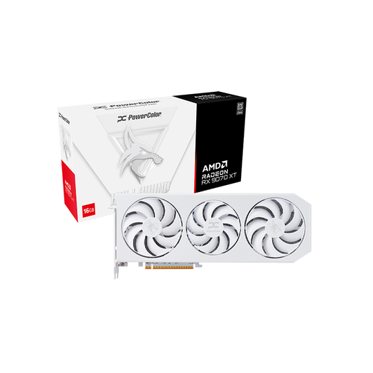 PowerColor Radeon RX 9070 XT Hellhound Spectral White 16GB GDDR6 3010 MHz Graphics Card