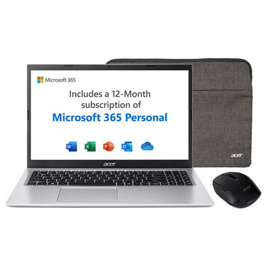 Acer Aspire 3 15.6in Celeron 4GB 128GB Laptop Bundle