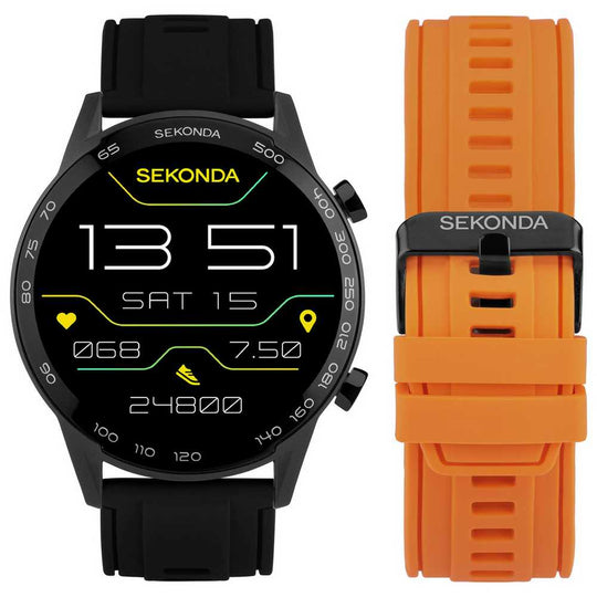 Sekonda Active Plus Black Metal Case Smart Watch Gift Set