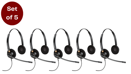باقة جي جيت ، سماعة رأس سلكية بولي انكور برو HW520 للمكتب/مراكز الاتصال باللون الأسود (مجموعة مكونة من 5 سماعات)