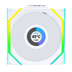 Lian Li UNI SL Wireless LCD RGB Reverse Flow 120mm Fan - White - 1900 RPM - 1.6" IPS Display