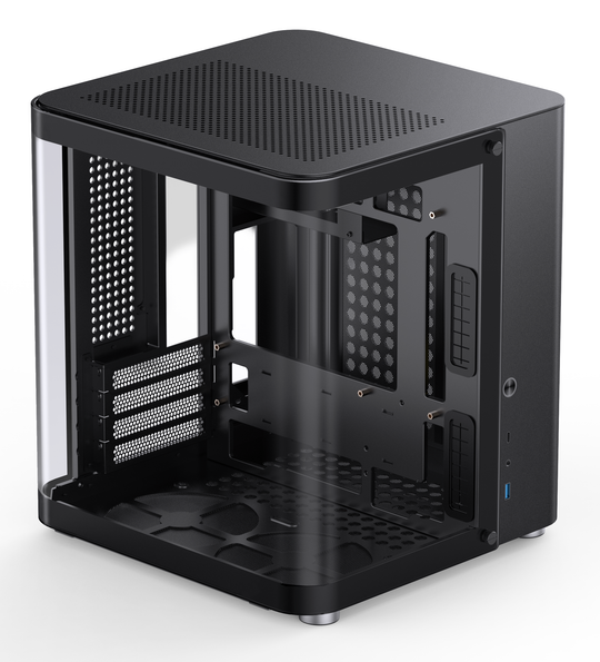 Jonsbo TK-1 2.0 Micro-ATX Case, Tempered Glass - Black