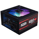 مزوّد طاقة Azza PSAZ-650W (ARGB) بقوة 650 واط، ذو منفذ 20+4 Pin ATX، لوحة أم ATX، أسود