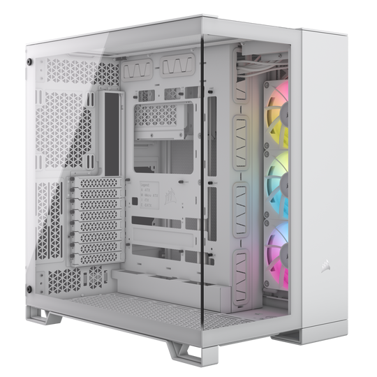 Corsair iCUE LINK 6500X RGB Mid-Tower Dual Chamber PC Case - White CC-9011270-WW