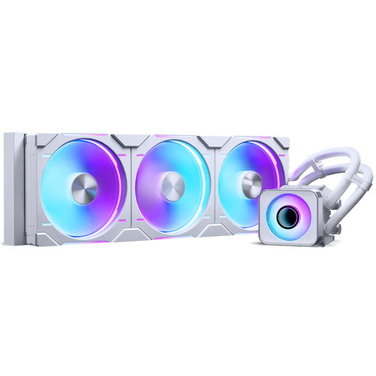 Phanteks Glacier One D30 X2 420mm AIO CPU Cooler - Triple D30 RGB Fans - White