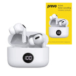 PREVO M10 - ANC True Wireless Earbuds with LED Case - White