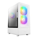Antec NX410 Midi Tower ATX Case ARGB Fans Tempered Glass - White