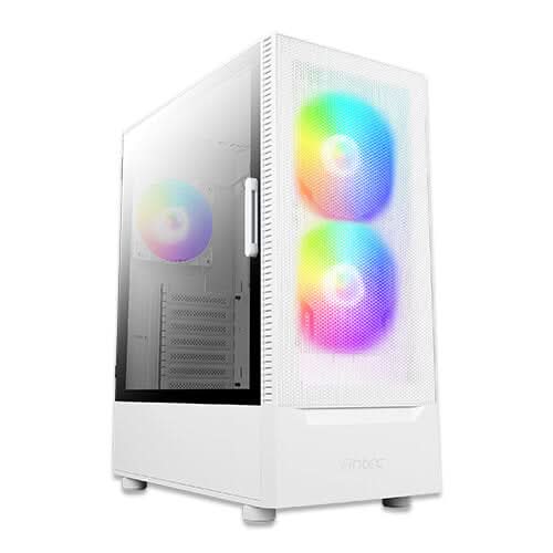 Antec NX410 Midi Tower ATX Case ARGB Fans Tempered Glass - White