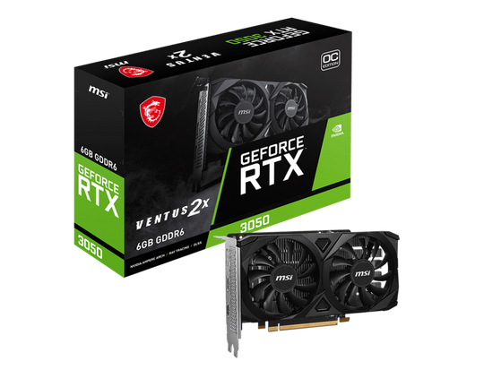 MSI GeForce RTX 3050 VENTUS 2X E OC 6GB GDDR6 1492 MHz