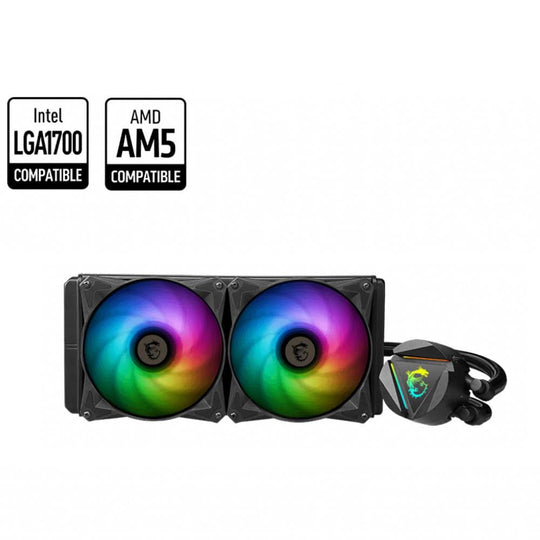 MSI MAG CORELIQUID 240R V2 RGB AIO Liquid CPU Cooler - Black