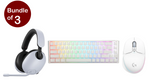 GIGATE Bundle, Sony INZONE H9 Over-Ear Wireless Gaming Headset with Mic White+ Ducky One3 Pure White SF Keyboard USB UK English+ Logitech G G705 Wireless Gaming Mouse