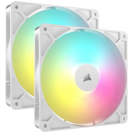 Corsair RS140 ARGB 140mm PWM White Dual Fan Pack - 95.5CFM - 3.46mm-H₂O
