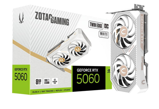 Zotac GeForce RTX 5060 Twin Edge OC White Edition 8GB GDDR7 PCI-Express Graphics Card