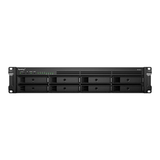 Synology RackStation RS1221RP+ NAS Rack (2U) Ryzen Embedded V1500B 4 GB DDR4 64 TB HDD Aluminium, Black