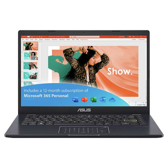 ASUS E410 14in 4GB 128GB Laptop -Blue + Microsoft 365 Bundle