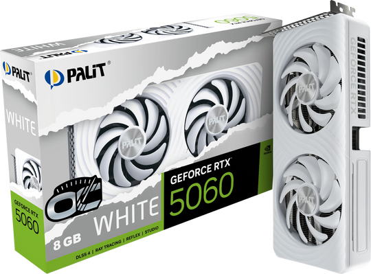 Palit GeForce RTX 5060 White OC 8GB GDDR7 PCI-Express Graphics Card