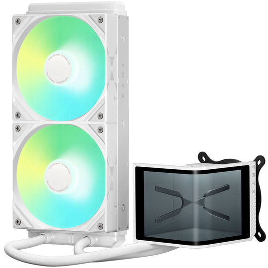 TRYX PANORAMA SE 240 ARGB White AIO CPU Cooler - 6.5" AMOLED Display - 240mm