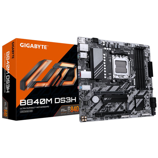 GIGABYTE B840M DS3H Socket AM5 micro ATX Dark Brown Motherboard
