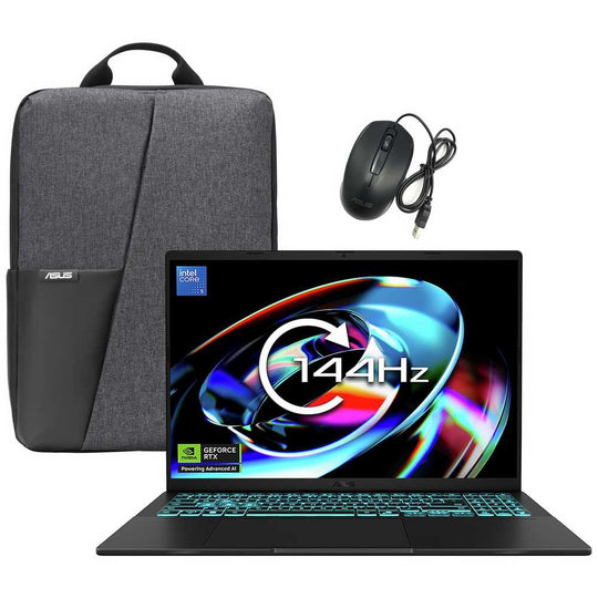 ASUS - V16 V3607VU-RP198W + Gaming Laptop Bundle - Intel Core 5 - RTX 4050 6GB - 16GB RAM - 1TB SSD - 16" FHD+ 144Hz - Windows 11 - Matte Black