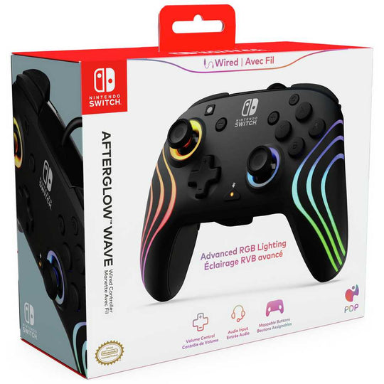 PDP Switch Afterglow Wave RGB Wired Controller - Black