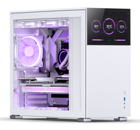 Jonsbo D41 Standard Screen ATX PC Case – White, Tempered Glass