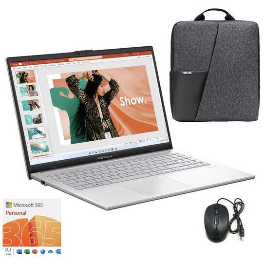 ASUS - Vivobook Go 15 + E1504GA-NJ571WS + Laptop Bundle - Intel N200 - Intel UHD Graphics - 4GB RAM - 128GB UFS - 15.6-inch FHD - Windows 11 in S-mode