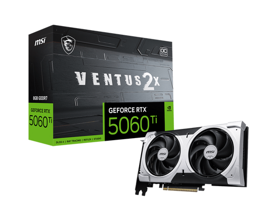 MSI GeForce RTX 5060 Ti VENTUS 2X OC PLUS 8GB GDDR7 2617 MHz Graphics Card