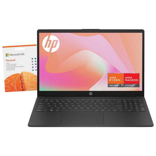 HP - 15 + fc0016na + Laptop Bundle - AMD Ryzen 7 7730U - AMD Radeon - 8GB RAM - 512GB SSD - 15.6-inch FHD - Windows 11 - Natural Silver