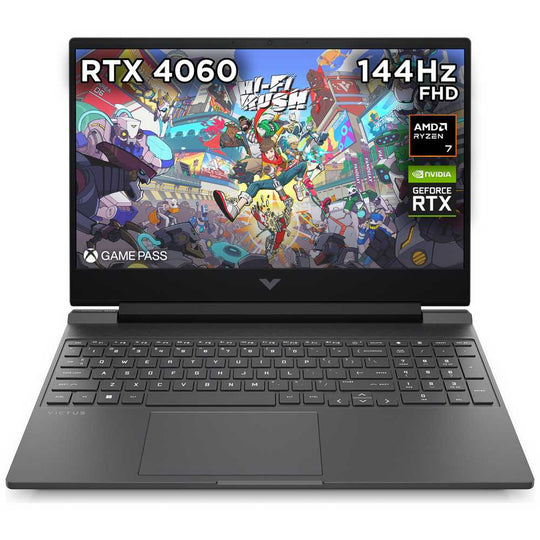 HP - Victus 15 + Gaming Laptop - AMD Ryzen 7 8845HS - RTX 4060 8GB - 16GB RAM - 512GB SSD - 15.6" FHD 144Hz - Windows 11