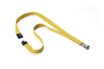 Durable Textile lanyard SOFT COLOUR Ochre strap Badge holder Metal, Textile Yellow