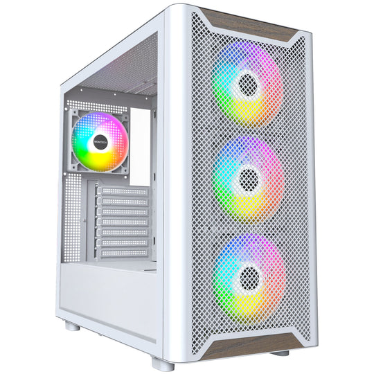 Montech XR Wood Midi-Tower ATX ARGB Case - White